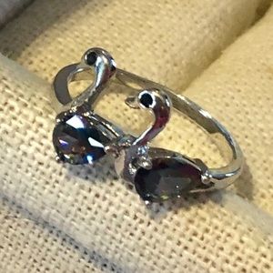 NEW Double Swan 925 Sterling Silver Ring, Sz 9